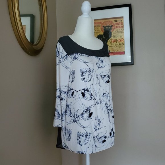 Anthro Leifsdottir Floral Print Silk Back Blouse S - Picture 4 of 16